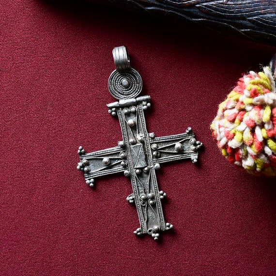 Old Silver Ethiopian cross, Coptic Cross pendant,… - image 7