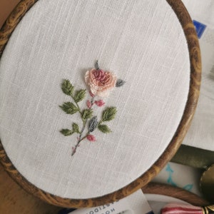Embroidery Kit Rose Pattern Design with Full Video Tutorial Step by Step image 2