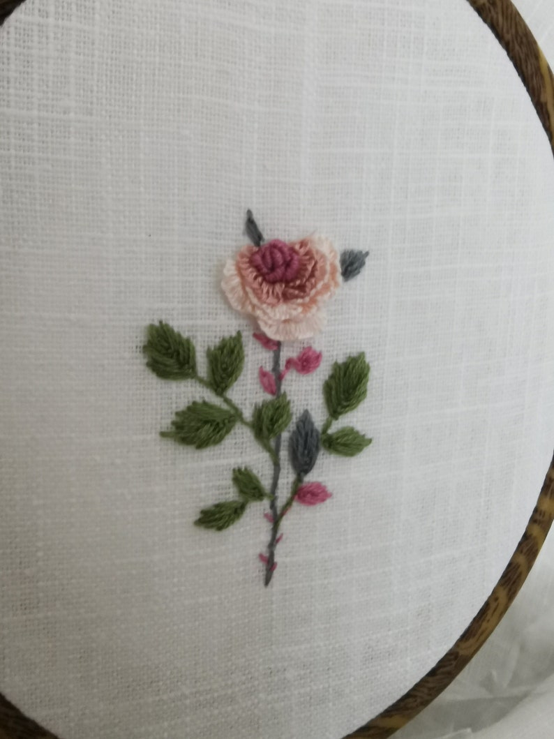 Embroidery Kit Rose Pattern Design with Full Video Tutorial Step by Step image 4