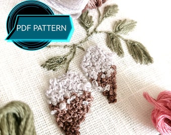 Embroidery Lilac Flowers Design Digital Pattern