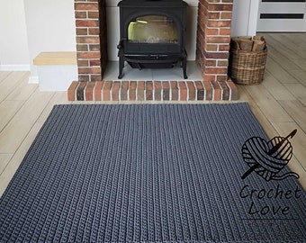 rectangular CROCHET RUG, rectangular carpet, crochet rug, knitt carpet, hand knitted rug, TAUPE rectangular rug or choice of color