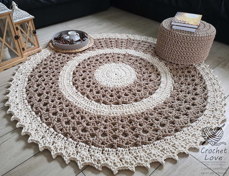 Handmade Ecru Beige round rug Round area rug Nursery Rug Etsy