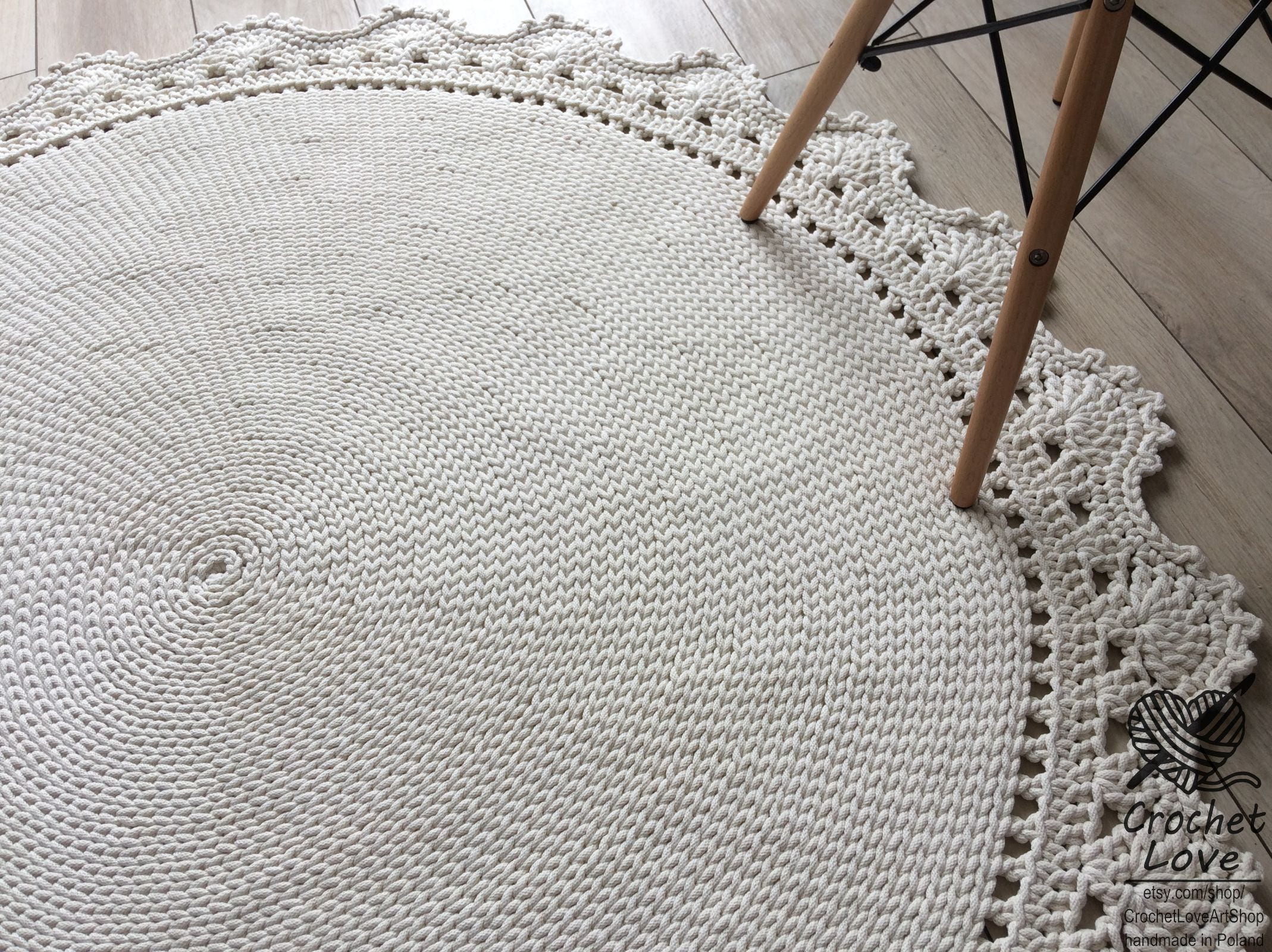 Crochet Large Rug Many Colors, Many Sizes, Handmade Modern CROCHET RUG, Doily Rug, Round ...