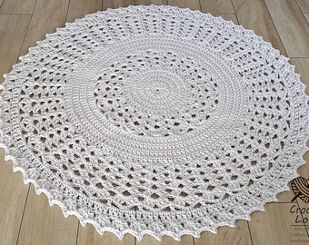 Beaucoup de couleurs, Plusieurs tailles, TAPIS crochet moderne, tapis rond, Teppiche, Tapis pour enfants au Crochet tapis Grand tapis de sol au crochet BLANC tapis