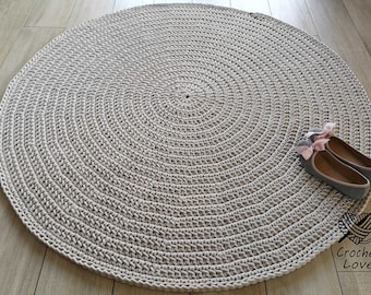 Many Colors, Many Sizes, Modern CROCHET RUG, Round rug, Teppiche,Children rug, Crochet carpet,Large crochet floor rug,CAPPUCCINO crochet rug