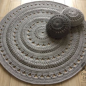 CROCHET RUG, Doily rug, Round carpet, crochet round rug, knitt carpet, cotton yarn rug, babys rug, children rug, hand knitted rug, GRAY rug