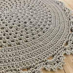 Many Colors, Many Sizes, Handmade GRAY RUG carpet, cotton cord rug, Doily rug, Nursery rug, Modern rug Round area rug