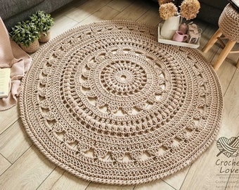 NEW COLORS, crochet rug, Doily rug, Round carpet, round rug, knitt carpet, babys rug, hand knitted rug, BEIGE crochet rug or choice of color
