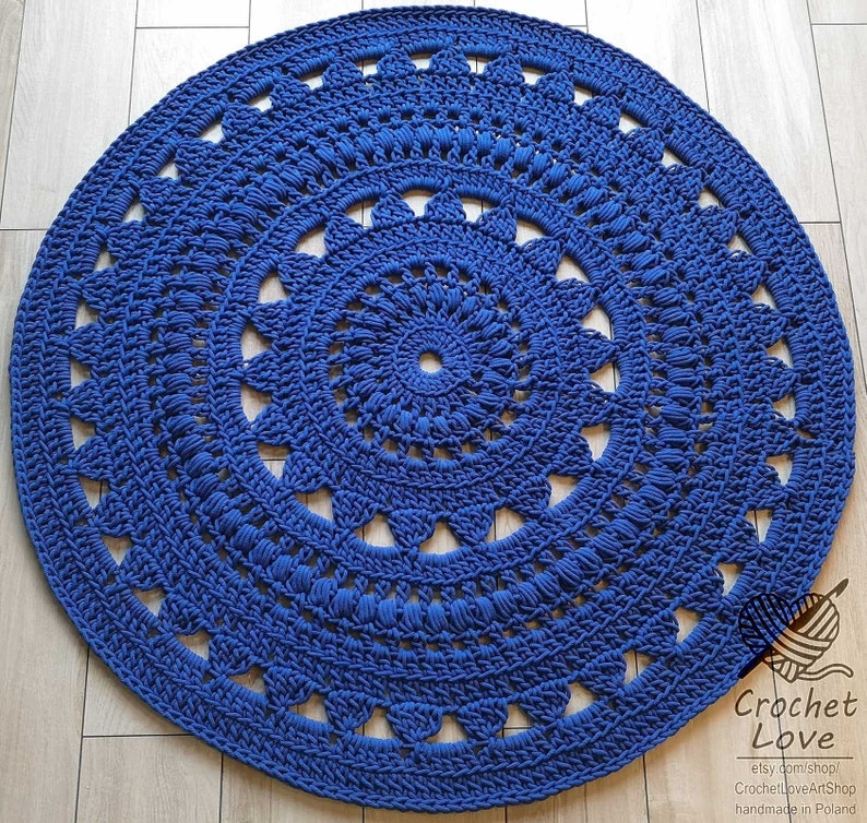 Handmade Large Round Crochet Rug Doily Rug, Cotton Cord Rug, Natural ...