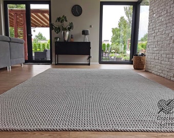 Many colors, rectangular simple CROCHET RUG, rectangular carpet, crochet rug, knitt carpet, hand knitted rug, Handmade rug, floor rug