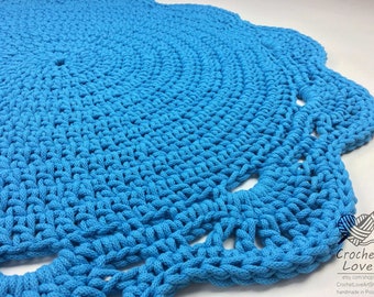 Beaucoup de couleurs, Plusieurs tailles, TAPIS crochet moderne, tapis rond, Teppiche, Skandinavische Teppich, Tapis pour enfants, Tapis de pépinière TURQUOISE crochet