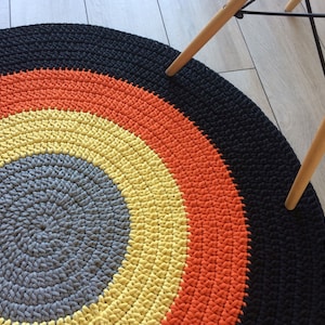 Modern CROCHET RUG, Round crochet rug, Children rug, Nursery crochet rug, babys rug, Crochet teppiche, Crochet carpet, Hand knitted rug