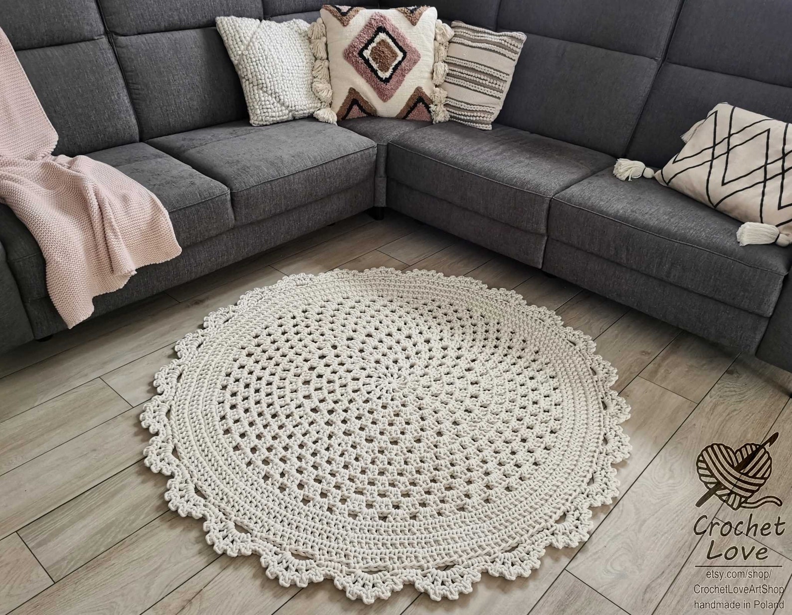 Cord Rug Many Colors, Many Sizes, Handmade Cream ECRU RUG Carpet, Natural Cotton ...