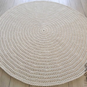Many Colors, Many Sizes, Modern CROCHET RUG, Round rug, Teppiche, Children rug, Crochet carpet, Large crochet floor rug, ECRU crochet rug