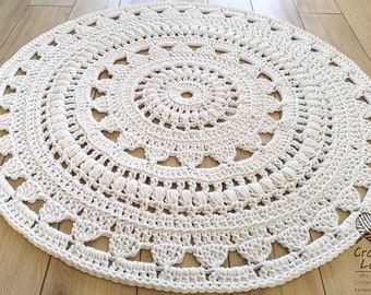 NEW COLORS, crochet rug, Doily rug, Round carpet, round rug, knitt carpet, babys rug, hand knitted rug, WHITE crochet rug or choice of color