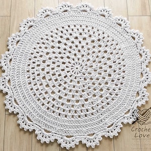 Many Colors, Many Sizes, Handmade WHITE RUG carpet, Natural cotton cord rug, Doily rug, Bohemian rug, Modern rug, Round area rug Cozy rug :)