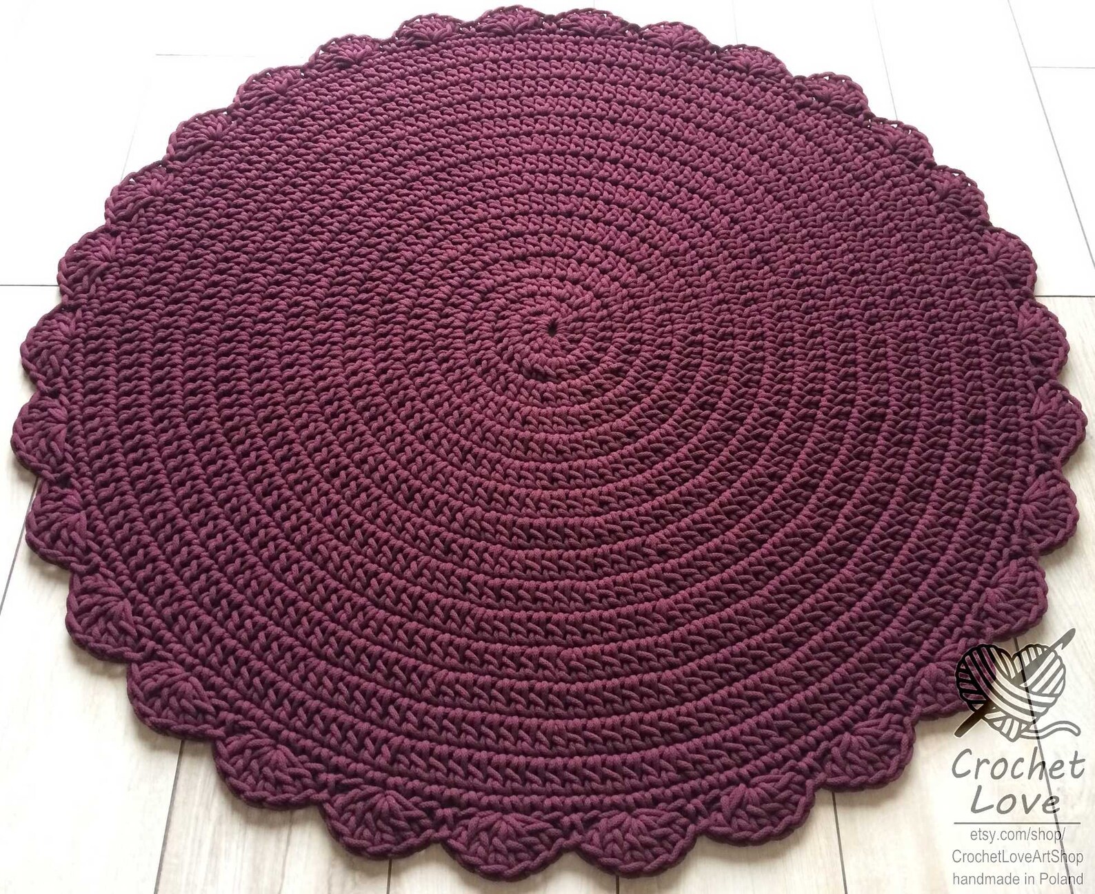 Crochet Rug Pattern Large Many Colors, Many Sizes, Modern CROCHET RUG, Round Rug, Teppiche ...