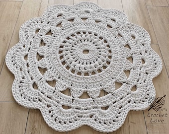 Tapis au crochet BLANC, tapis au crochet, tapis Doily, tapis rond, tapis rond, tapis tricoté, tapis bébé, tapis fait à la main, tapis pour fille, NOUVELLES couleurs