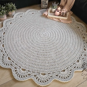 Beaucoup de couleurs, Plusieurs tailles, TAPIS CROCHET moderne, Tapis rond, Teppiche, Tapis pour enfants tapis au Crochet Grand tapis de sol au crochet perle GRIS crochet tapis