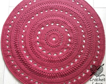 TAPIS DE CROCHET, tapis de napperon, tapis rond, tapis rond au crochet, tapis tricoté, tapis de fil de coton, tapis de bébés, tapis pour enfants, tapis tricoté à la main CLARET tapis