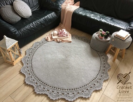 Handmade Crochet Rug Doily Rug Round Rug Crochet Teppiche Etsy