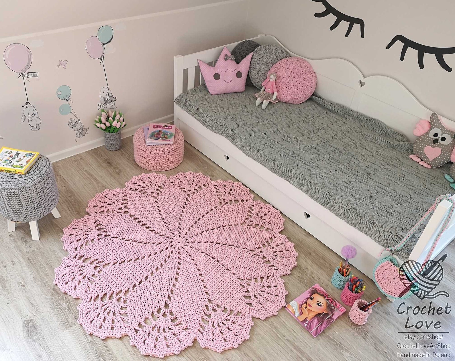 Many Colors, Sizes 130cm - 180cm, Handmade Crochet Rug, Natural Carpet ...