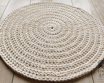 Beaucoup de couleurs, Plusieurs tailles, TAPIS crochet moderne, tapis rond, Skandinavische Teppich, Tapis pour enfants, Tapis de pépinière ECRU tapis au crochet