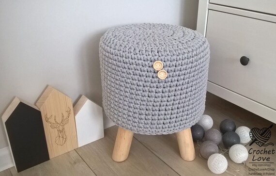 Häkeln Pouf, Hocker, häkeln Hocker, runde Pouf, gestrickte Pouf, gestrickte Hocker, Pouf, Hocker GRAY ODER CHOICE der Farbe Häkeln Pouf, Hocker, häkeln Hocker, runde Pouf, gestrickte Pouf, gestrickte Hocker, Pouf, Hocker GRAY ODER CHOICE der Farbe