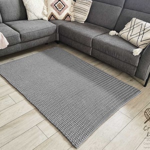 Many colors, rectangular simple CROCHET RUG, rectangular carpet, crochet rug, knitt carpet, hand knitted rug, TAUPE rug, Handmade rug, floor
