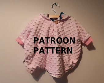 Acurrucarse poncho digital patroon PDF patrón costura holandesa naaien naaipatroon bebé meisje niña jongen niño nederlands kerst maken diy