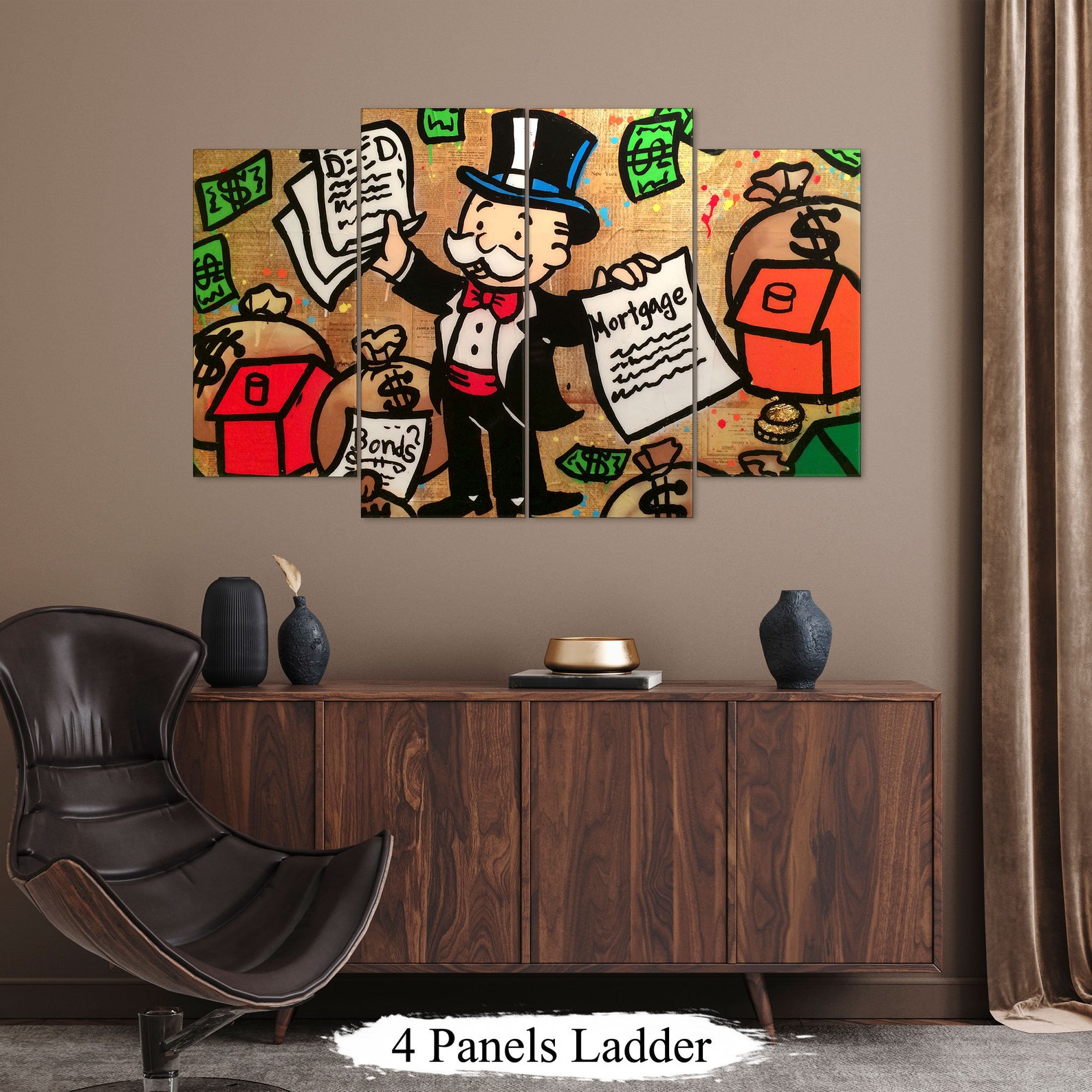 Alec Monopoly Artwork Monopoly Canvas Print Motivation Wall Etsy