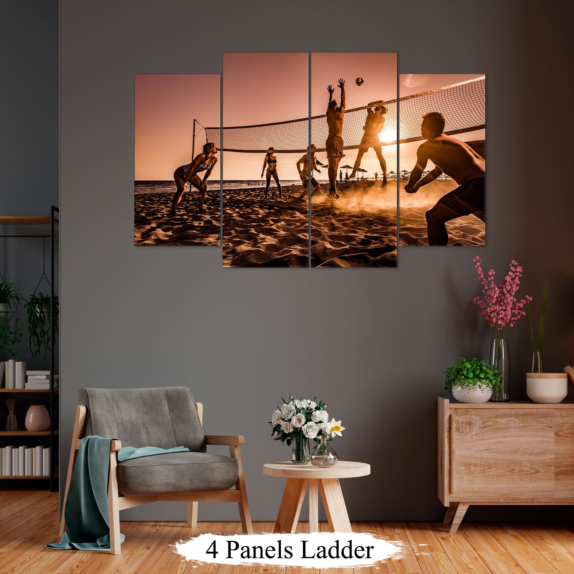 Volleyball Canvas Art Decor Print Volleyball Fans Canvas Etsy