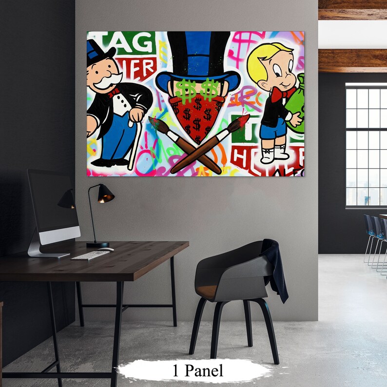 Monopoly Canvas Motivation Wall Art Alec Monopoly Canvas Etsy