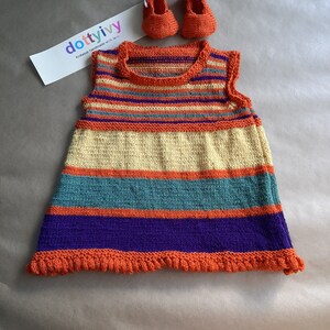 Hand Knitted Dress With Matching Hat and Shoes - Etsy