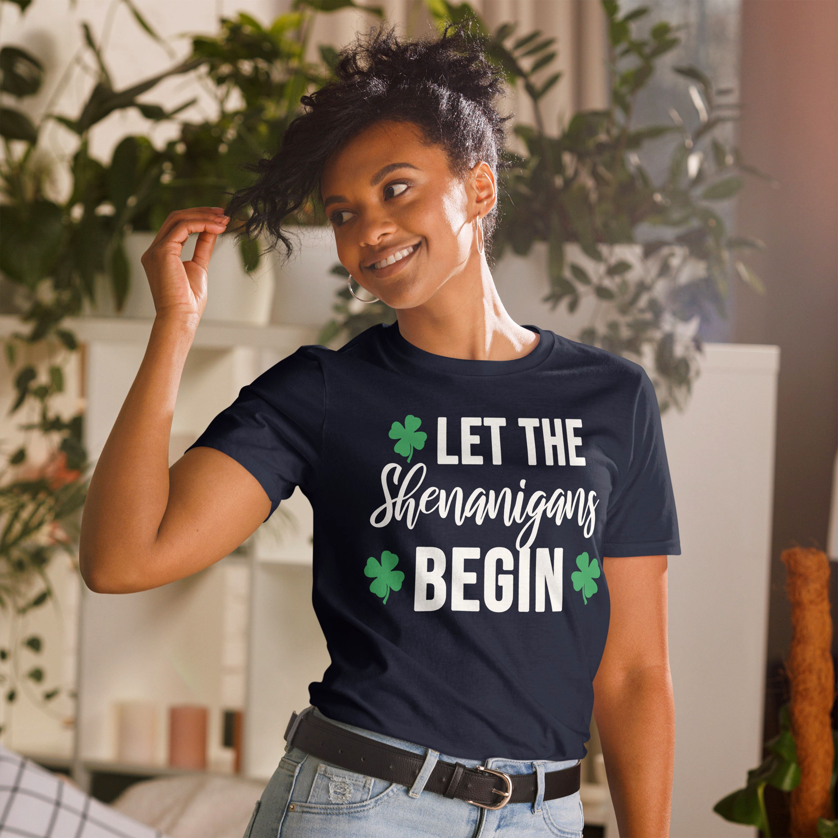 Discover St Patricks Day Womens Shirt Let The Shenanigans Begin Unisex T-Shirt