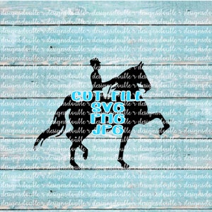 Zadel zitje paard en ruiter Clip Art-bestand voor kleine bedrijven en persoonlijk gebruik, Cricut, silhouet, SVG, PDF, JPG