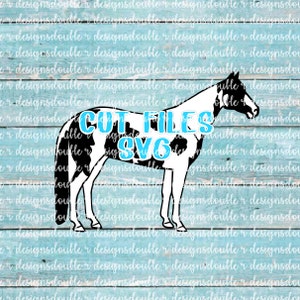 Paint Horse Clip Art SVG Files, Ranch Horse, APHA Paint Horse, Stock Horse, Gelding, Tobiano, Cricut, Silhouette, SVG