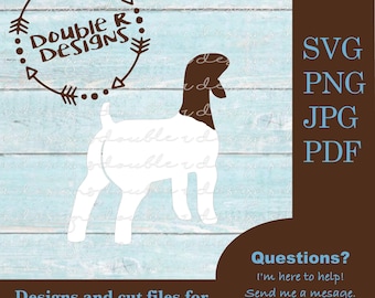 Show Goat SVG, Market Goat, Boer Wether (pdf, JPG)
