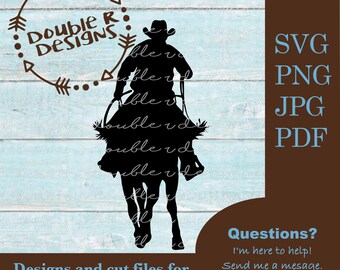 Cowboyridning Quarter Horse SVG, Ranch Trail Rider Clipart (PDF, JPG)