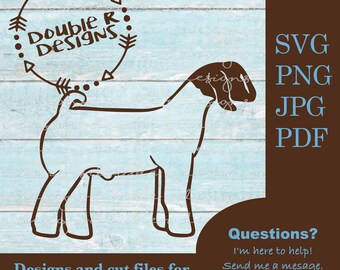 Show Goat SVG, Market Goat, Show Wether, Boer Wether, Show Goat svg, png, jpg, pdf for cutting machines, lasers, etc.