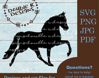 Gaited Horse Clip Art SVG Files, Walking Horse, Tennessee Walker