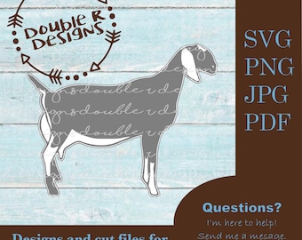 Nubian Doe Dairy Show Goat Files for COMMERCIAL USE, Cricut, Silhouette, SVG