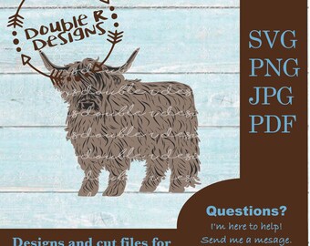 Scottish Highland, Mini Highland Cattle Clipart (svg, png, jpg, pdf File)