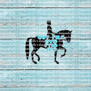 Cheval de dressage et cavalier Clip Art fichiers SVG, Cricut, Silhouette