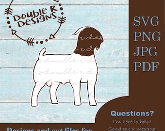 Boer Buck #8 Boer Show Goat Files, Cricut, Silhouette, SVG