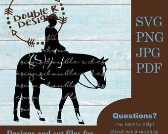 Western Horse Riding Clip Art, SVG, PNG, JPG (Digital Download)
