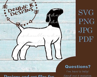 Show Goat, Market Goat, Boer Wether, Cutting File (svg, png, jpg, pdf)