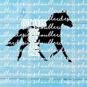 Fichier clip art cheval qui court pour une petite entreprise et un usage personnel, Cricut, Silhouette, SVG, PDF, JPG