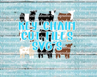 Toon kalf sleutelhanger SVG gesneden bestanden: Angus, Hereford (3" acryl sleutelhangers)
