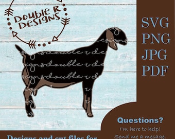 Nubian Doe Dairy Show Goat Files for COMMERCIAL USE, Cricut, Silhouette, SVG